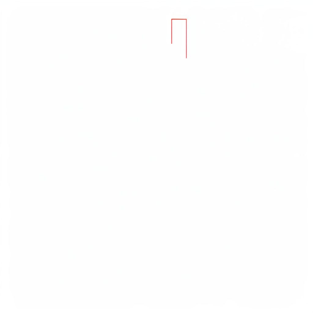 Abstract digital marketing graphic with layered geometric shapes in deep red, charcoal, and off-white, conveying data-driven strategy and creative energy